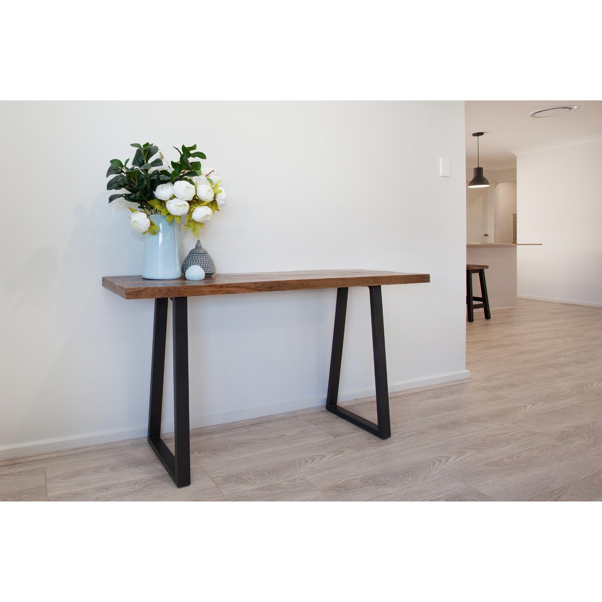 Begonia Console Table 140cm Live Edge Solid Mango Wood Unique Furniture -Natural - Cosy Abode