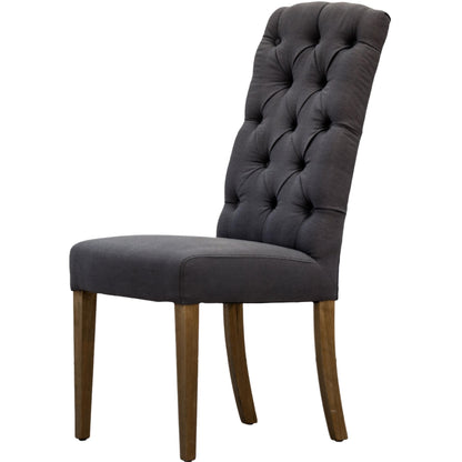 Begonia 7pc Dining Set 180cm Live Edge Table 6 Charcoal Fabric Chair Mango Wood - Cosy Abode