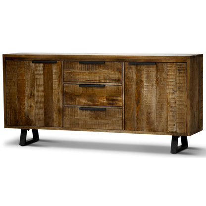 Begonia Buffet Sideboard Table 170cm 2 Door 3 Drawer Mango Wood Unique Furniture - Cosy Abode