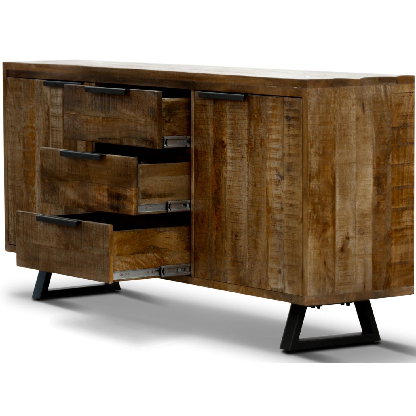 Begonia Buffet Sideboard Table 170cm 2 Door 3 Drawer Mango Wood Unique Furniture - Cosy Abode