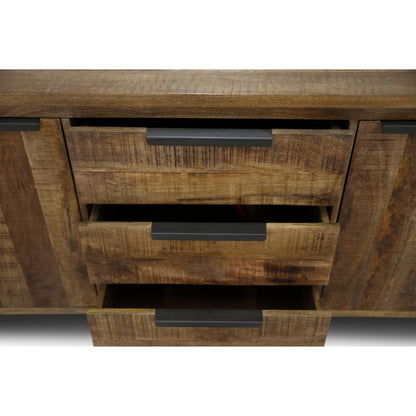 Begonia Buffet Sideboard Table 170cm 2 Door 3 Drawer Mango Wood Unique Furniture - Cosy Abode