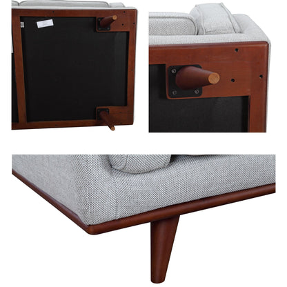 Petalsoft 2 Seater Sofa Fabric Uplholstered Lounge Couch - Grey - Cosy Abode