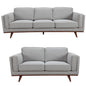Petalsoft 2 + 3 Seater Sofa Set Fabric Uplholstered Lounge Couch - Grey - Cosy Abode