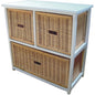 Hyssop 3 Chest of Drawers Cane Bedroom Kitchen Bathroom Storage Tallboy Shelf - Cosy Abode