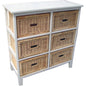 Hyssop Tallboy 6 Chest of Drawers Cane Bedroom Kitchen Bathroom Storage Shelf - Cosy Abode