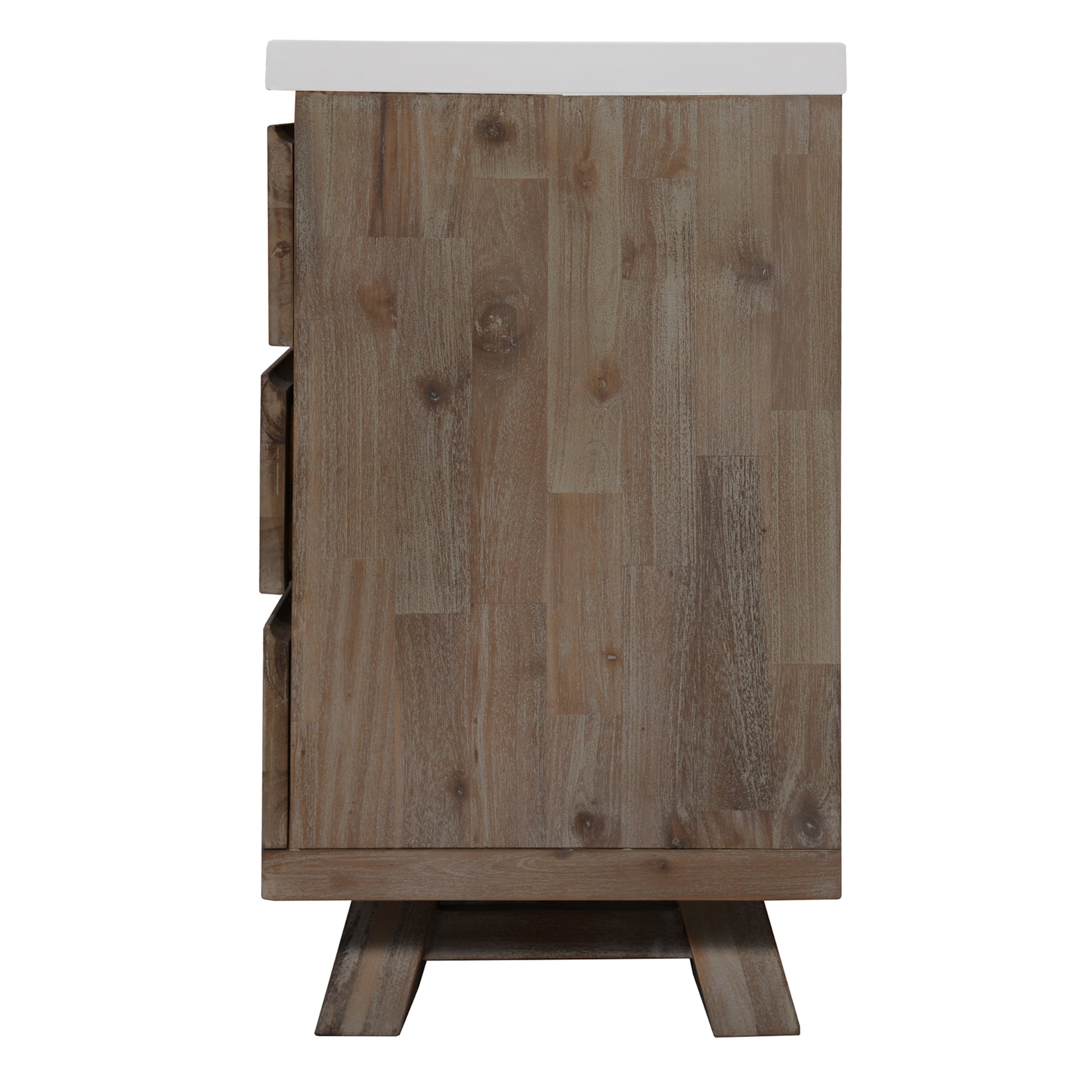 Stony 160cm Acacia Timber Buffet with Concrete Top - White - Cosy Abode