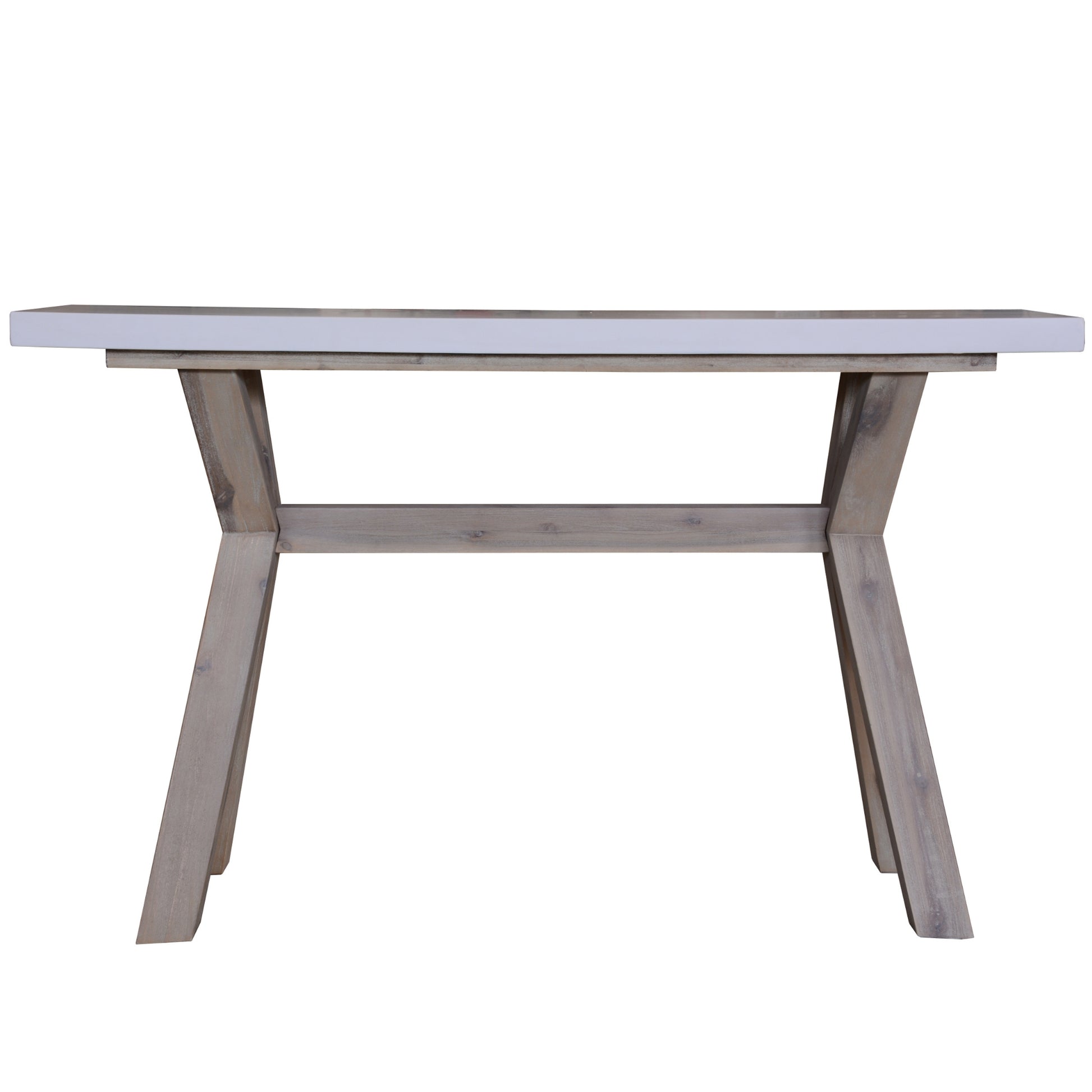 Stony 130cm Hall Entrance Console Table with Concrete Top - White - Cosy Abode