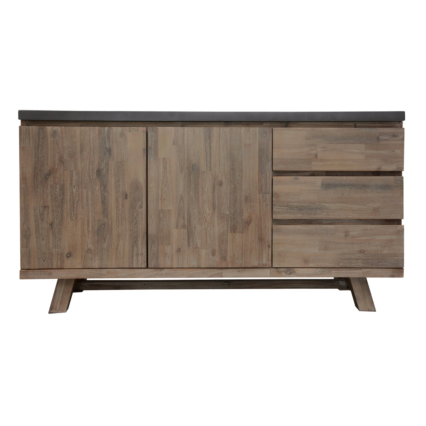 Stony 160cm Acacia Timber Buffet with Concrete Top - Grey - Cosy Abode