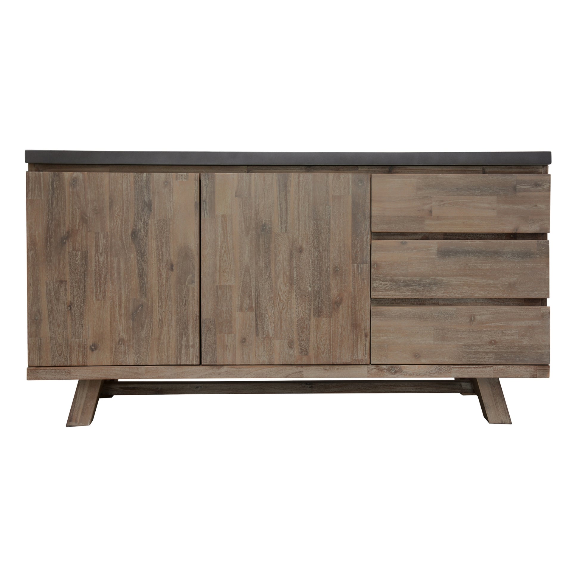 Stony 160cm Acacia Timber Buffet with Concrete Top - Grey - Cosy Abode