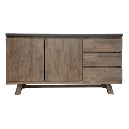 Stony 160cm Acacia Timber Buffet with Concrete Top - Grey - Cosy Abode