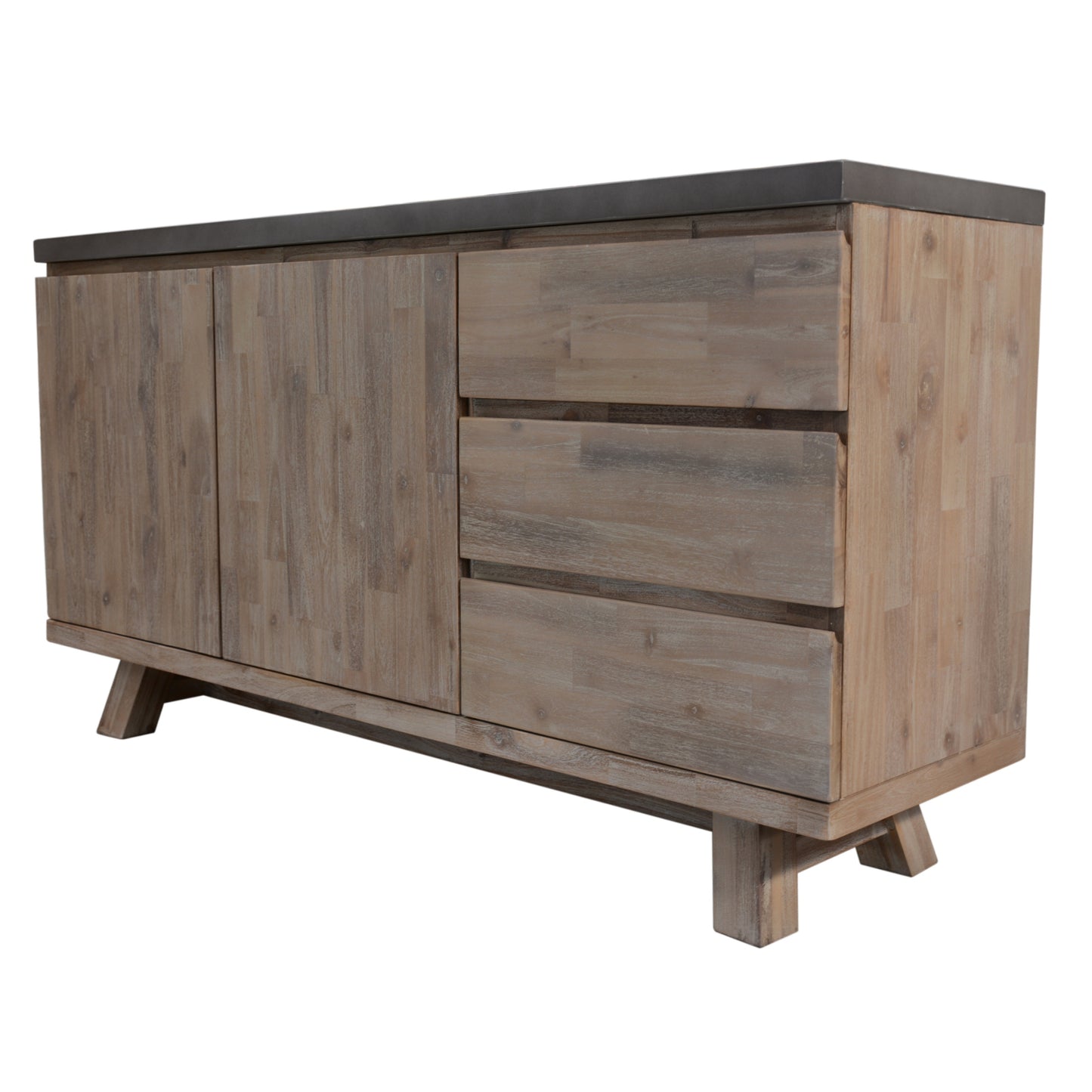Stony 160cm Acacia Timber Buffet with Concrete Top - Grey - Cosy Abode