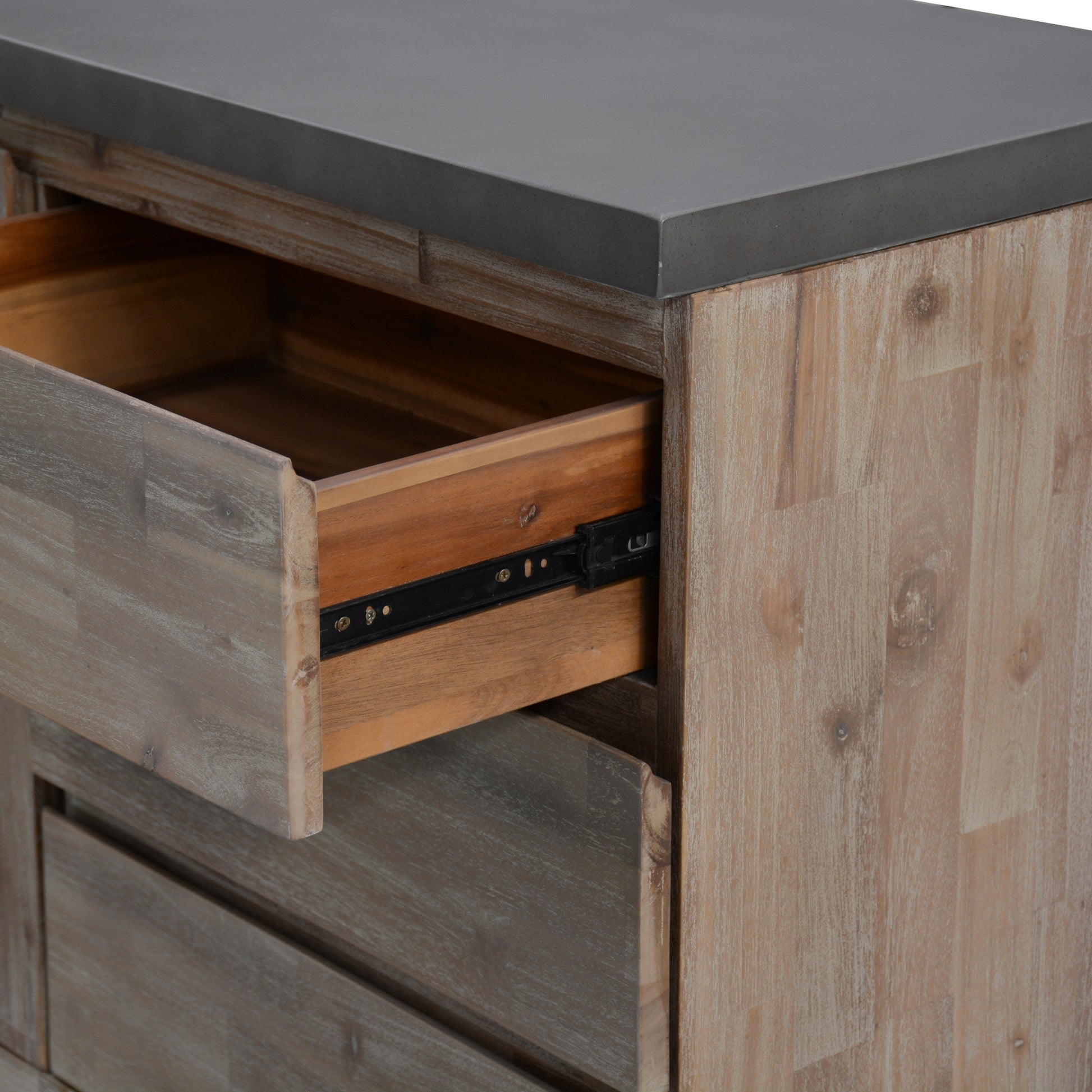Stony 160cm Acacia Timber Buffet with Concrete Top - Grey - Cosy Abode