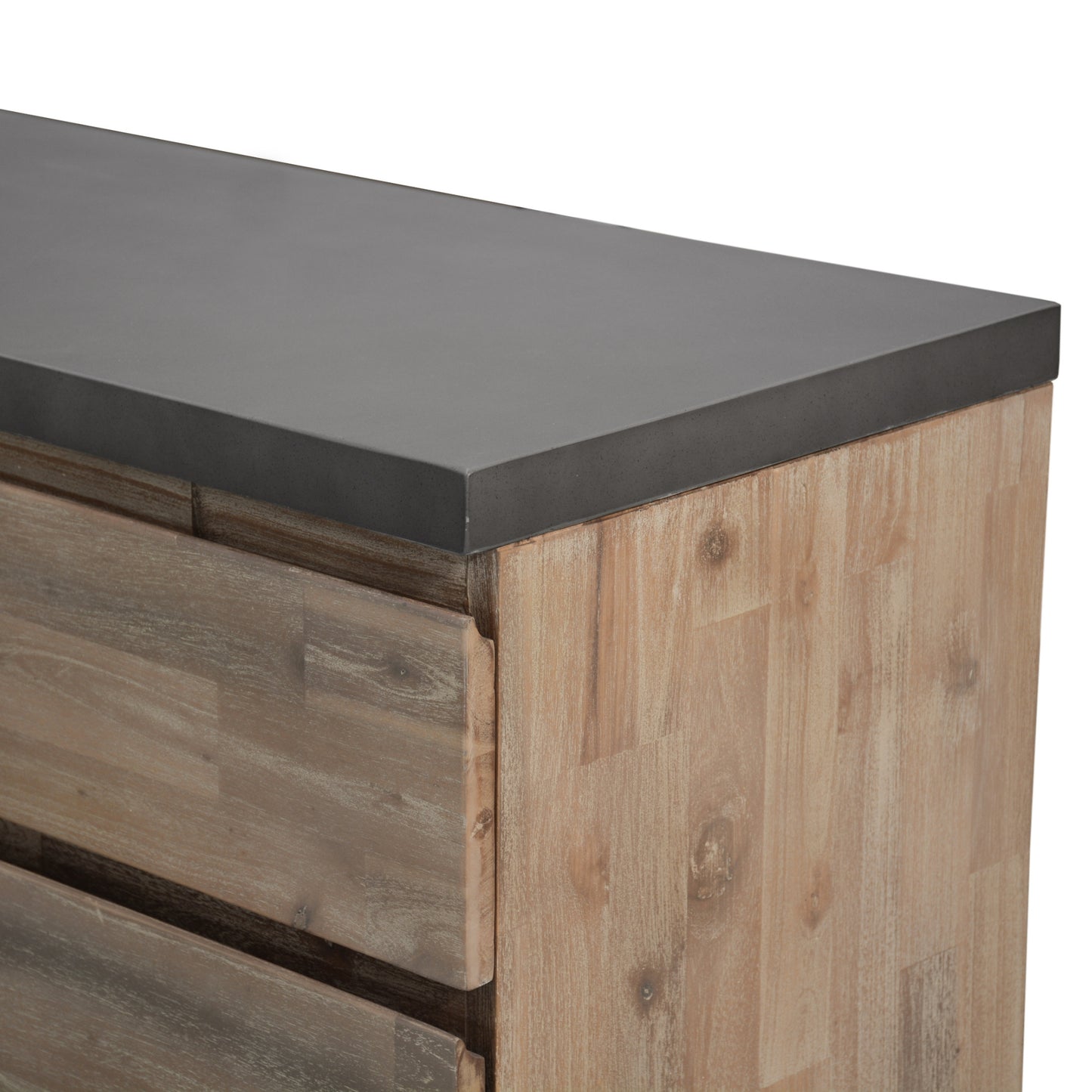 Stony 160cm Acacia Timber Buffet with Concrete Top - Grey - Cosy Abode