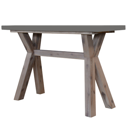 Stony 130cm Hall Entrance Console Table with Concrete Top - Grey - Cosy Abode