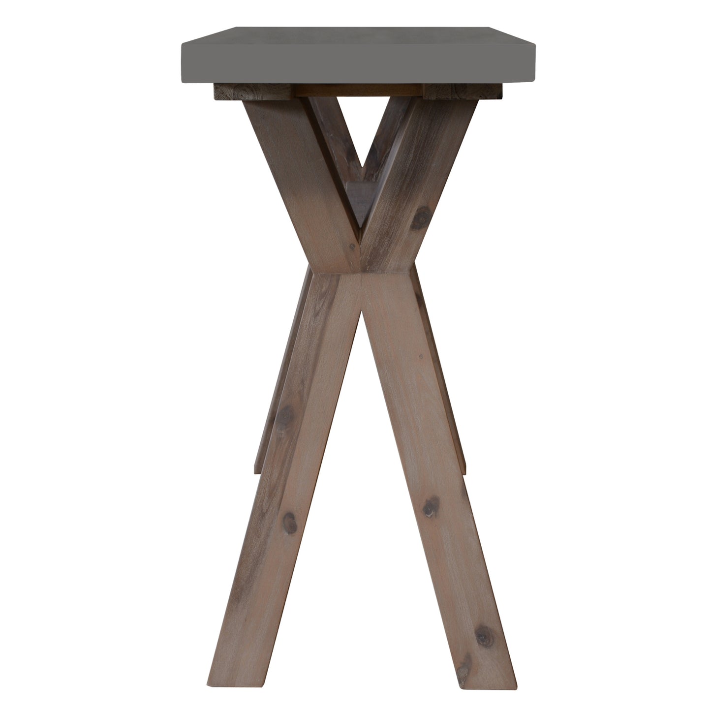 Stony 130cm Hall Entrance Console Table with Concrete Top - Grey - Cosy Abode