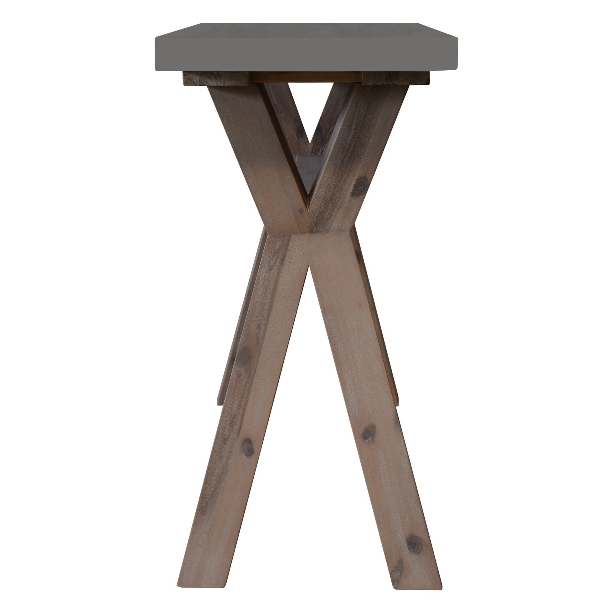 Stony 130cm Hall Entrance Console Table with Concrete Top - Grey - Cosy Abode