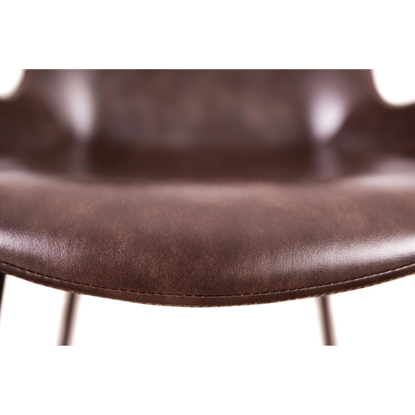 Brando  Set of 2 PU Leather Upholstered Dining Chair Metal Leg - Brown - Cosy Abode