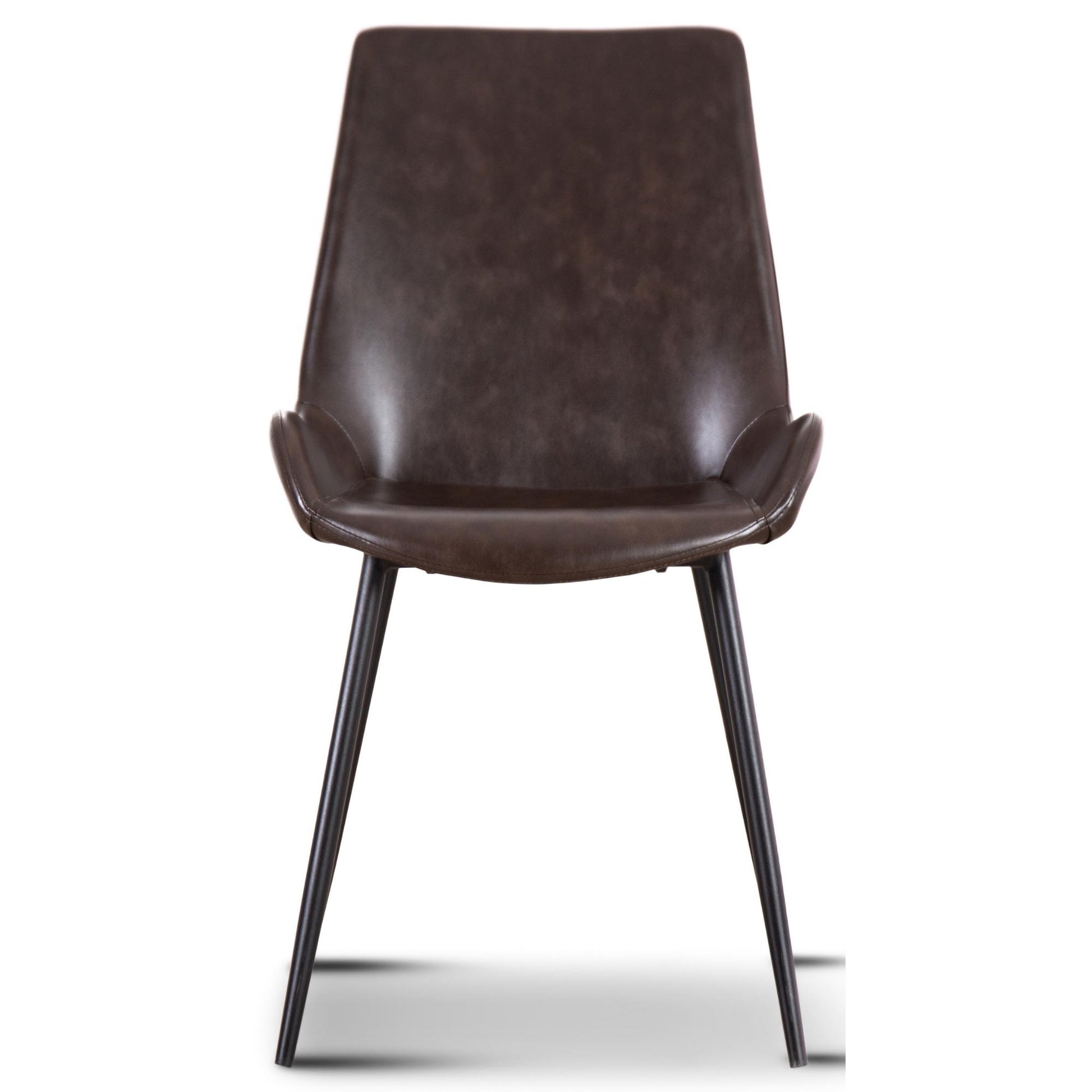 Brando  Set of 6 PU Leather Upholstered Dining Chair Metal Leg - Brown - Cosy Abode