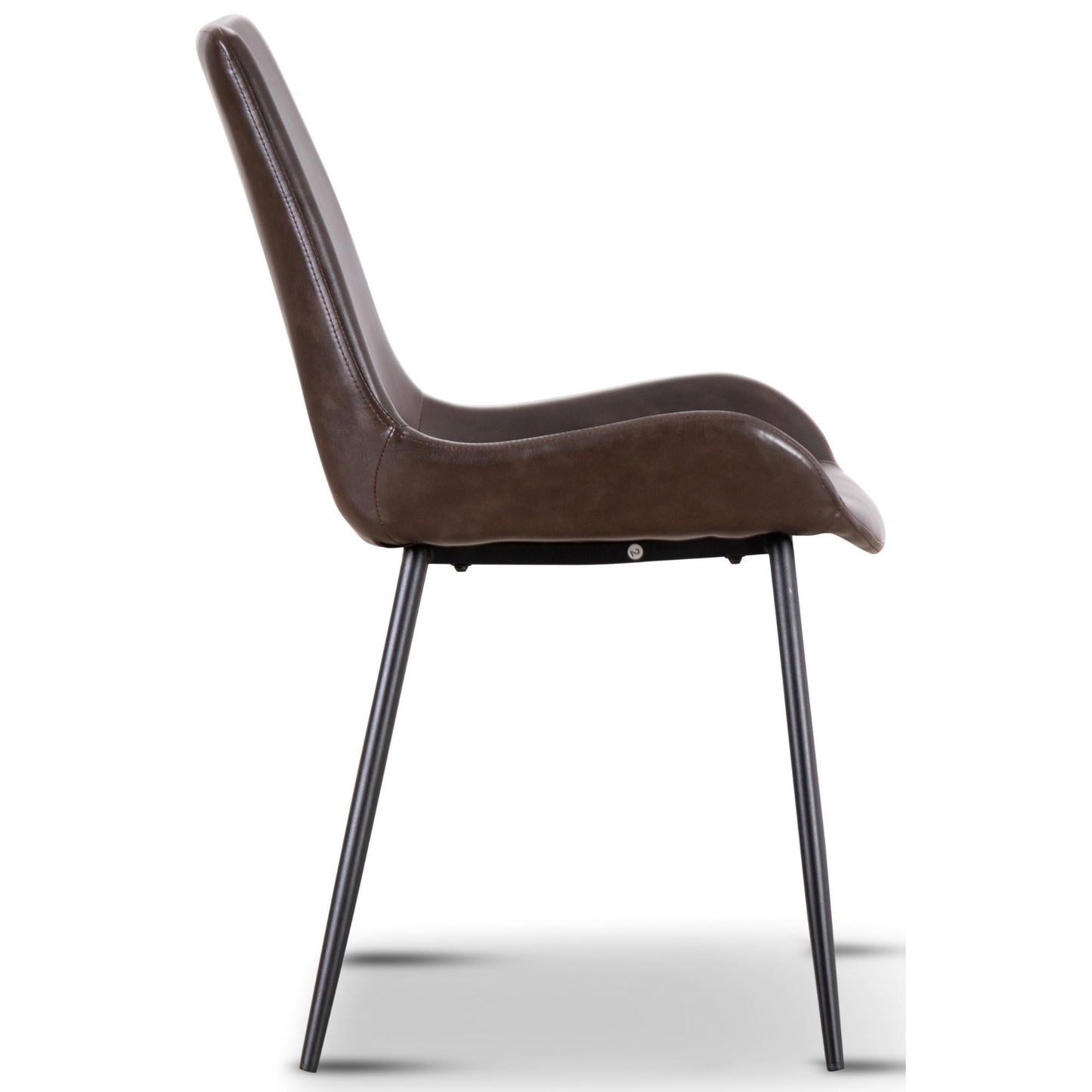 Brando  Set of 8 PU Leather Upholstered Dining Chair Metal Leg - Brown - Cosy Abode