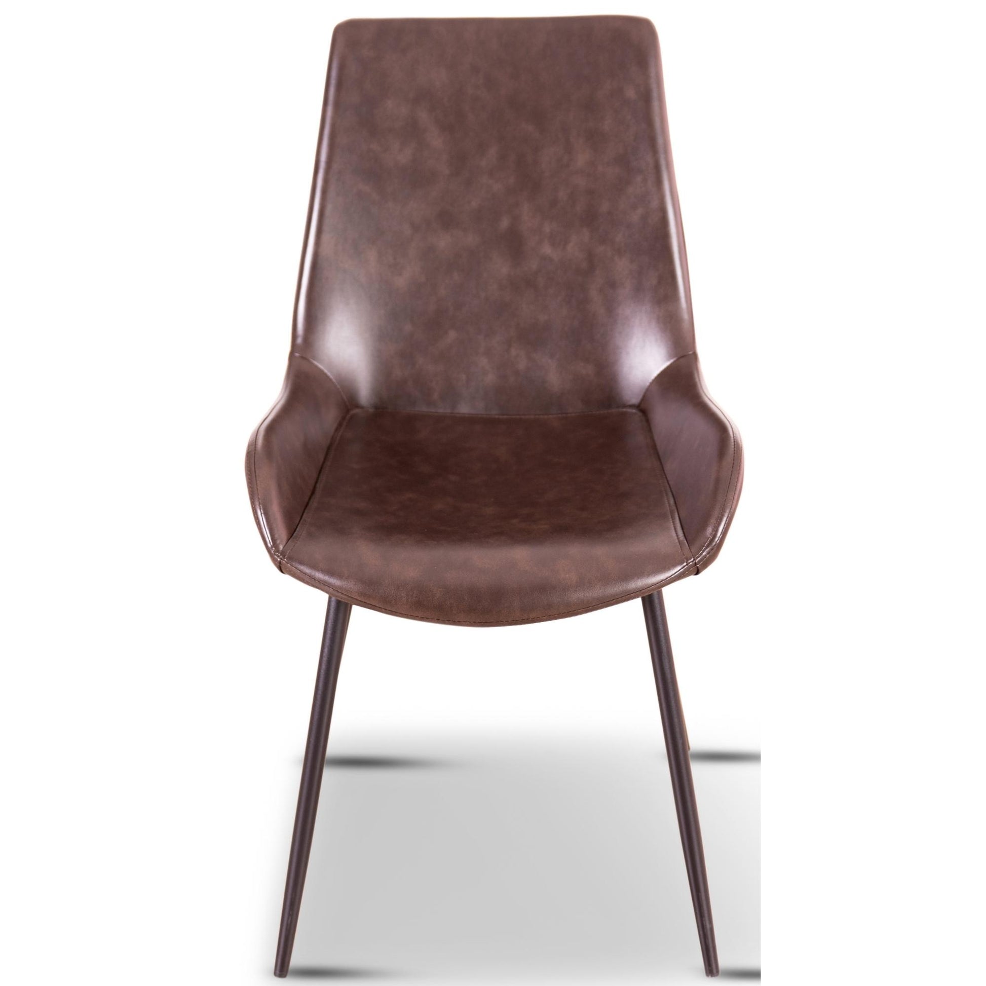 Brando  Set of 8 PU Leather Upholstered Dining Chair Metal Leg - Brown - Cosy Abode