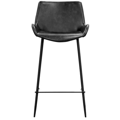 Brando  Set of 4 PU Leather Upholstered Bar Chair Metal Leg Stool Vintage Grey - Cosy Abode