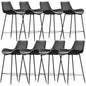 Brando  Set of 8 PU Leather Upholstered Bar Chair Metal Leg Stool Vintage Grey - Cosy Abode