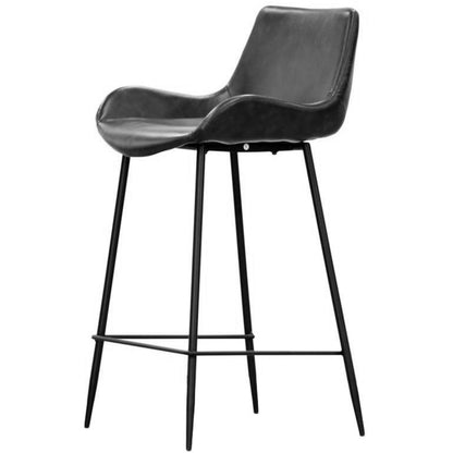 Brando  Set of 8 PU Leather Upholstered Bar Chair Metal Leg Stool Vintage Grey - Cosy Abode
