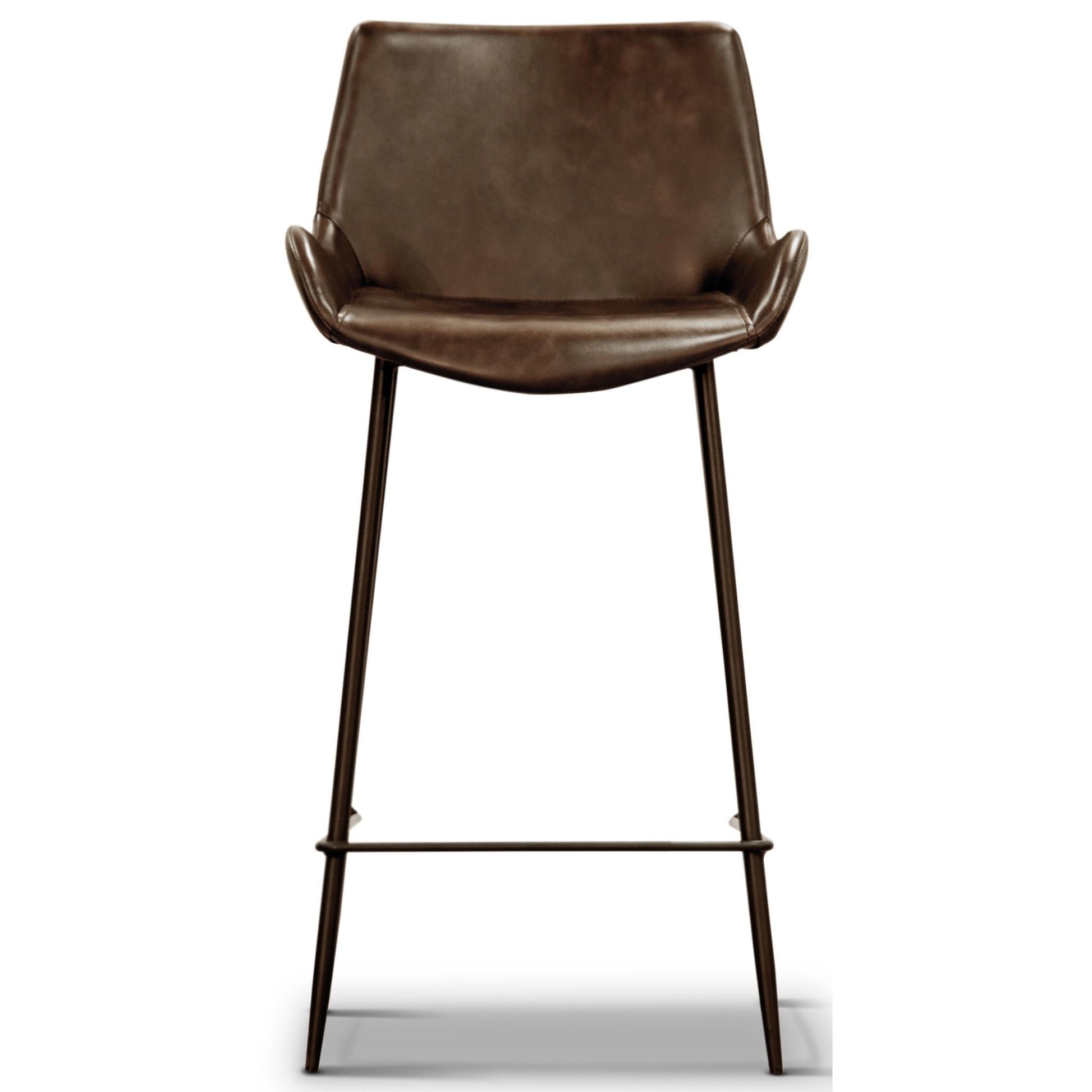Brando  Set of 8 PU Leather Upholstered Bar Chair Metal Leg Stool - Brown - Cosy Abode