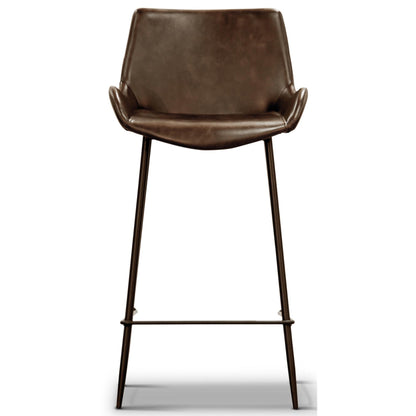 Brando  Set of 8 PU Leather Upholstered Bar Chair Metal Leg Stool - Brown - Cosy Abode