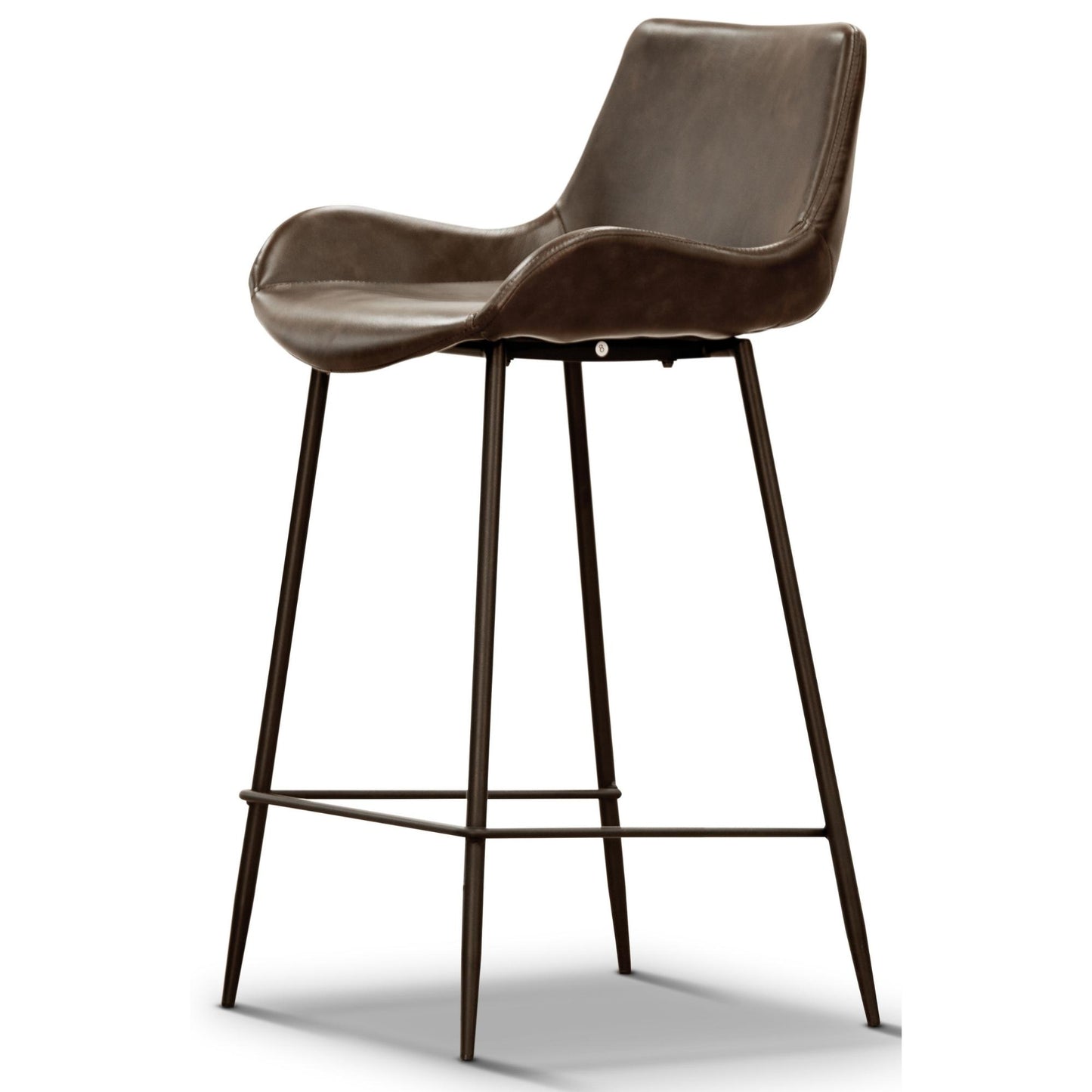 Brando  Set of 8 PU Leather Upholstered Bar Chair Metal Leg Stool - Brown - Cosy Abode