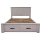 Foxglove Bed Frame Double Size Wood Mattress Base With Storage Drawers - White - Cosy Abode