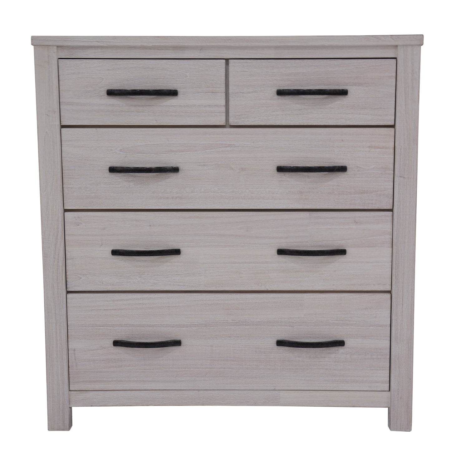 Foxglove Tallboy 5 Chest of Drawers Solid Ash Wood Bed Storage Cabinet - White - Cosy Abode