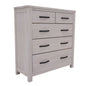 Foxglove Tallboy 5 Chest of Drawers Solid Ash Wood Bed Storage Cabinet - White - Cosy Abode