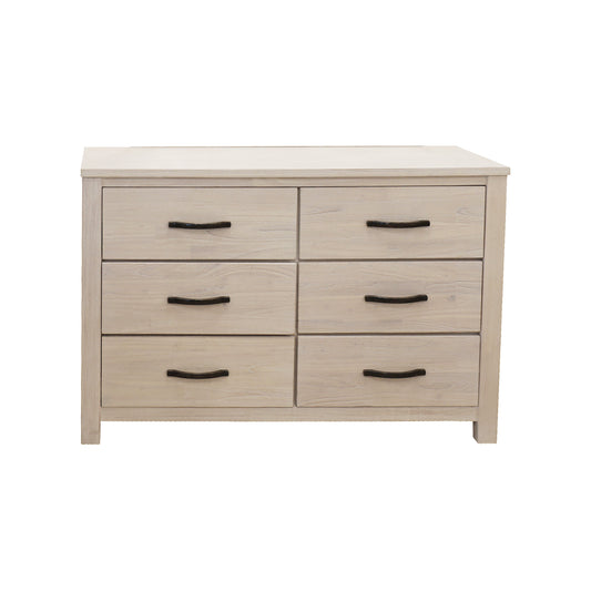 Foxglove Dresser 6 Chest of Drawers Solid Wood Tallboy Storage Cabinet - White - Cosy Abode