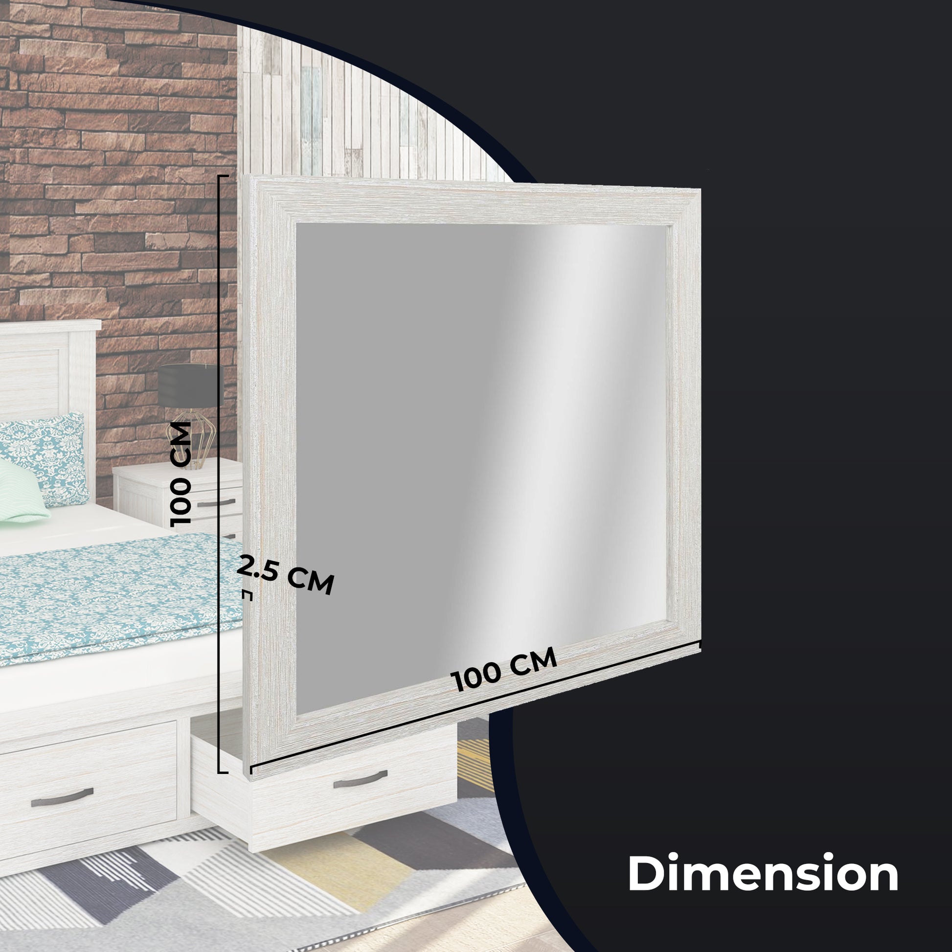 Foxglove Dresser Mirror Vanity Dressing Table Mountain Ash Wood Frame - White - Cosy Abode