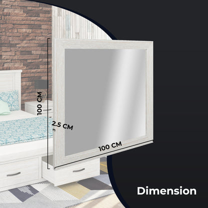 Foxglove Dresser Mirror Vanity Dressing Table Mountain Ash Wood Frame - White - Cosy Abode