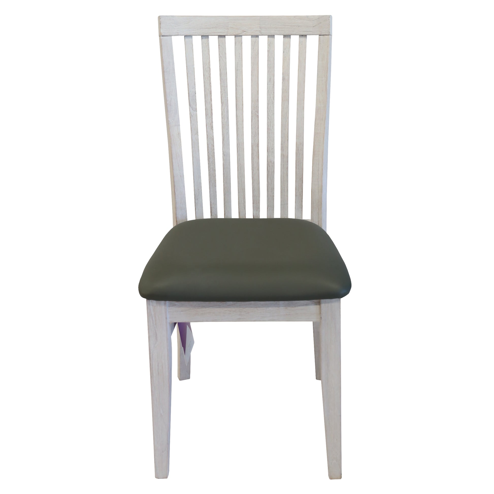 Foxglove PU Seat Dining Chair Set of 2 Solid Ash Wood Dining Furniture - White - Cosy Abode