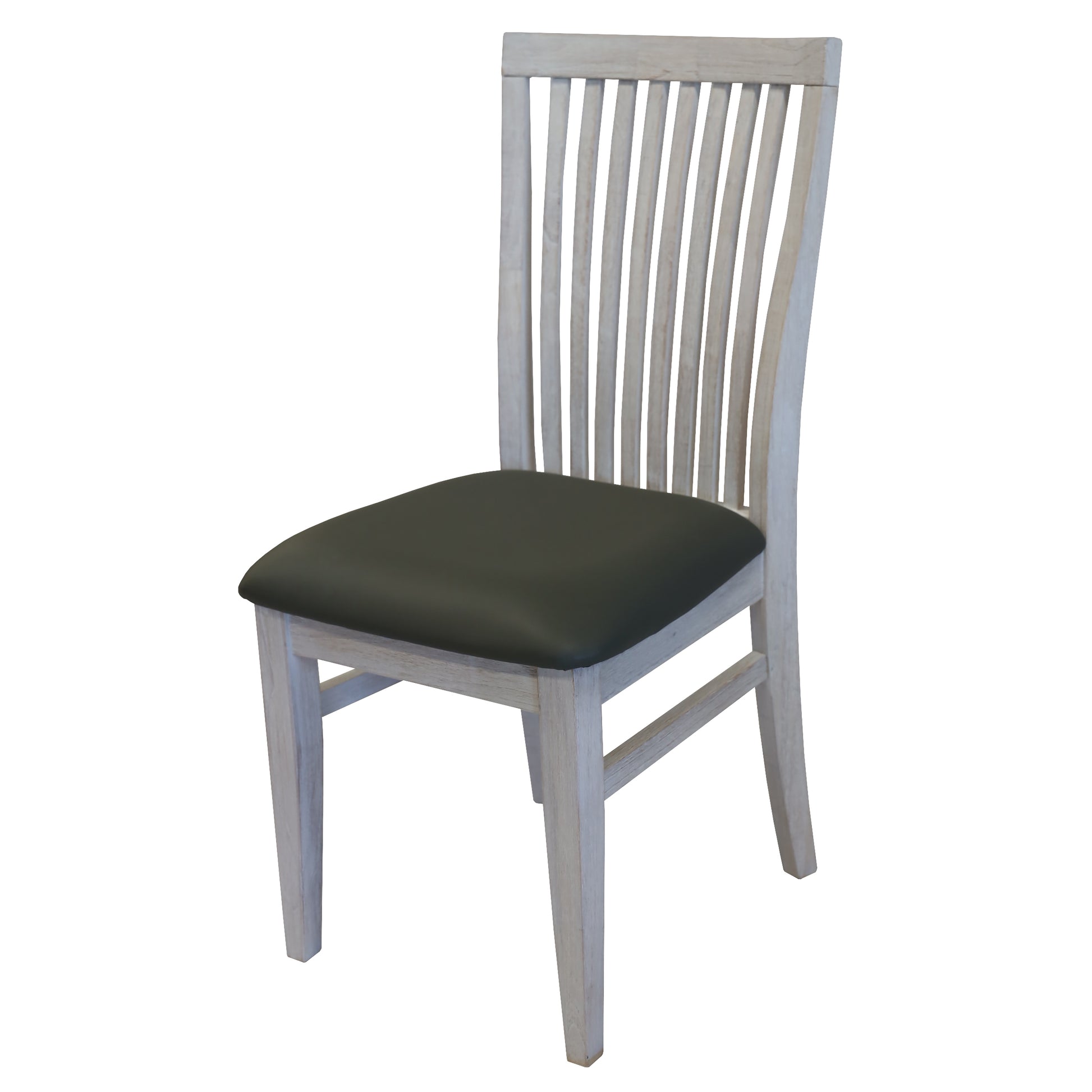 Foxglove PU Seat Dining Chair Set of 2 Solid Ash Wood Dining Furniture - White - Cosy Abode