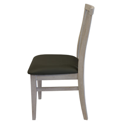 Foxglove PU Seat Dining Chair Set of 2 Solid Ash Wood Dining Furniture - White - Cosy Abode