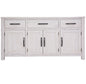 Foxglove Buffet Table 158cm 4 Door 3 Drawer Solid Mt Ash Timber Wood - White - Cosy Abode