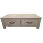 Foxglove Coffee Table 127cm 2 Drawer Solid Mt Ash Timber Wood - White - Cosy Abode