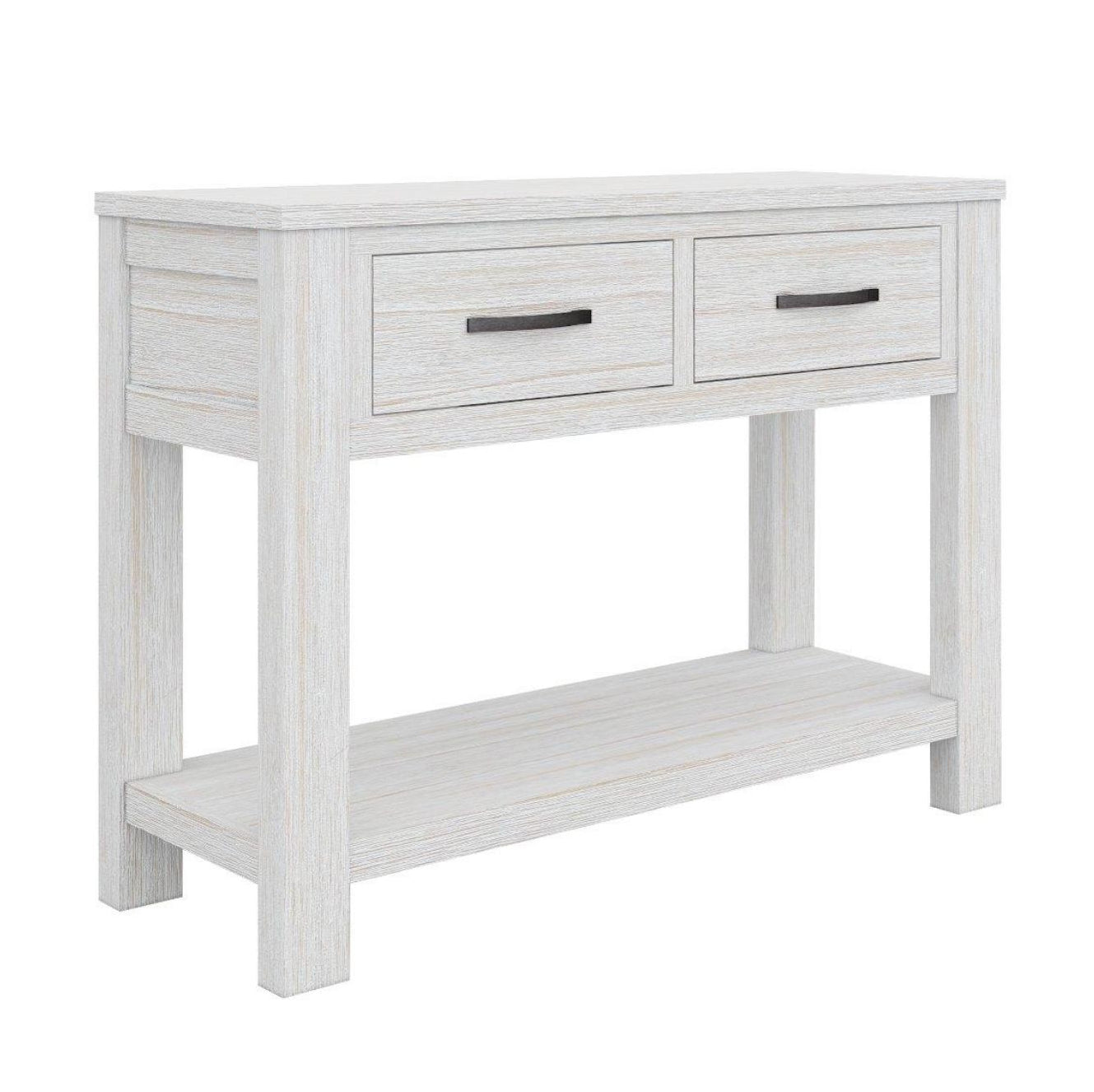 Foxglove Console Hallway Entry Table 110cm Solid Mt Ash Timber Wood - White - Cosy Abode