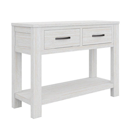 Foxglove Console Hallway Entry Table 110cm Solid Mt Ash Timber Wood - White - Cosy Abode