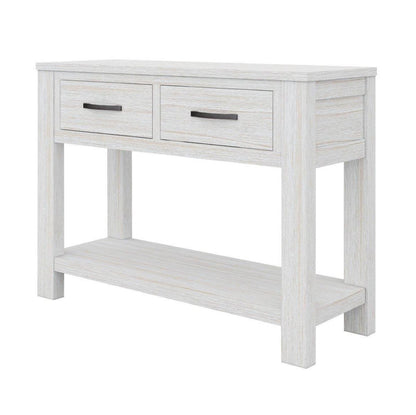 Foxglove Console Hallway Entry Table 110cm Solid Mt Ash Timber Wood - White - Cosy Abode