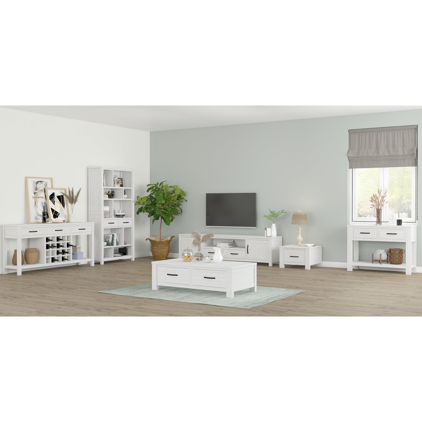 Foxglove Console Hallway Entry Table 110cm Solid Mt Ash Timber Wood - White - Cosy Abode