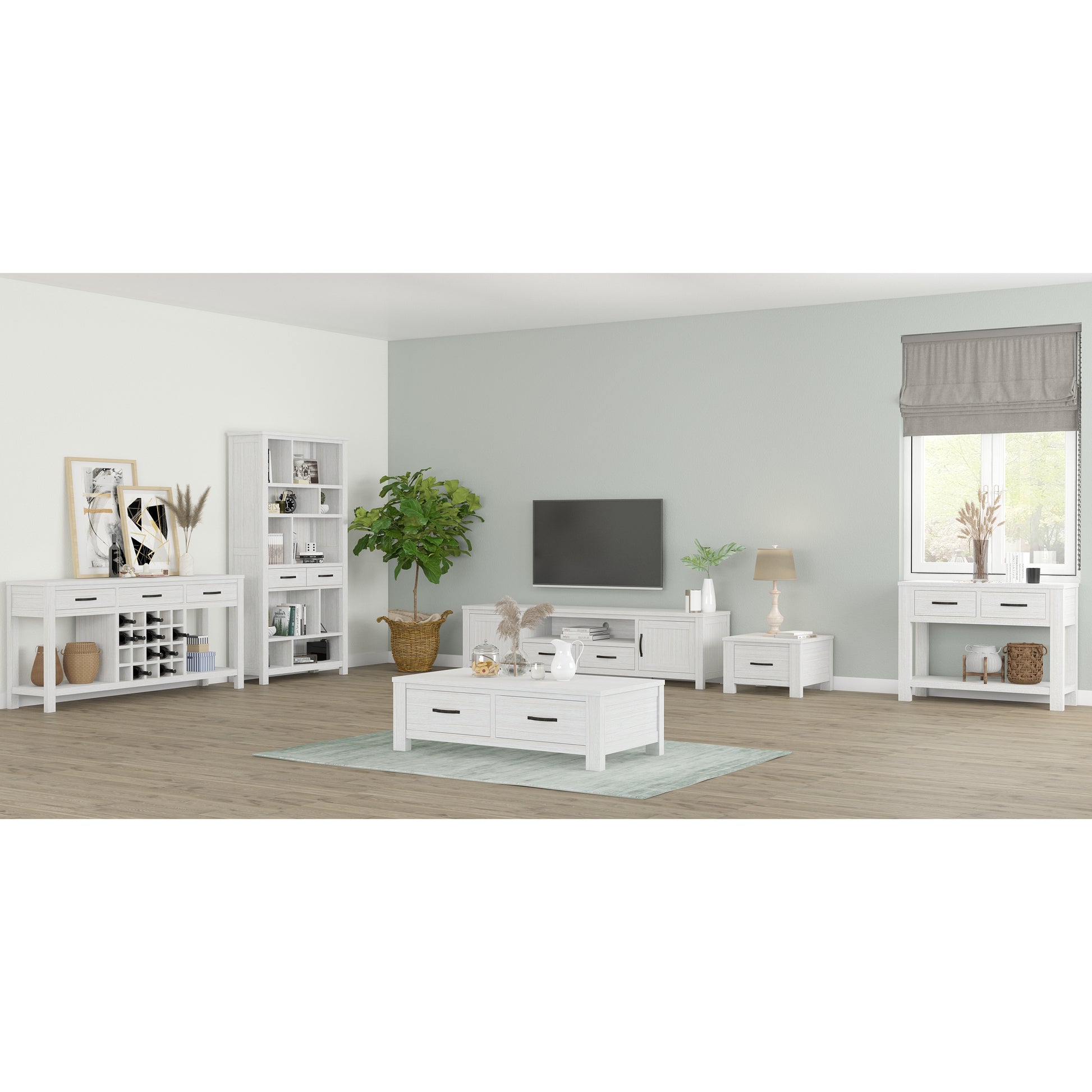 Foxglove Console Hallway Entry Table 110cm Solid Mt Ash Timber Wood - White - Cosy Abode