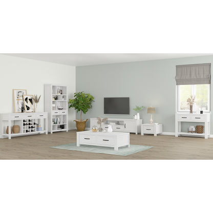 Foxglove Console Hallway Entry Table 110cm Solid Mt Ash Timber Wood - White - Cosy Abode