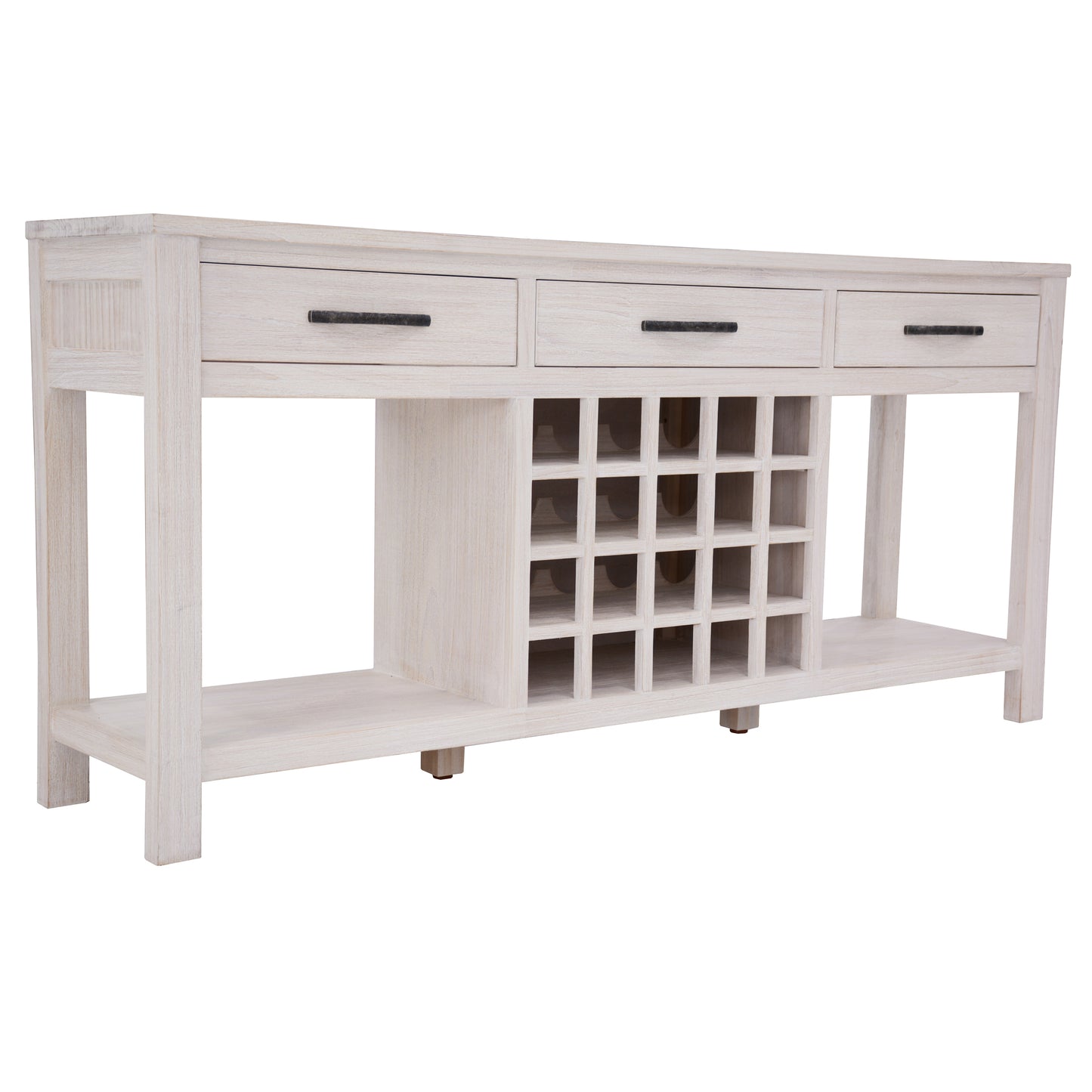 Foxglove Sideboard Buffet Wine Cabinet Bar Bottle Wooden Storage Rack - White - Cosy Abode