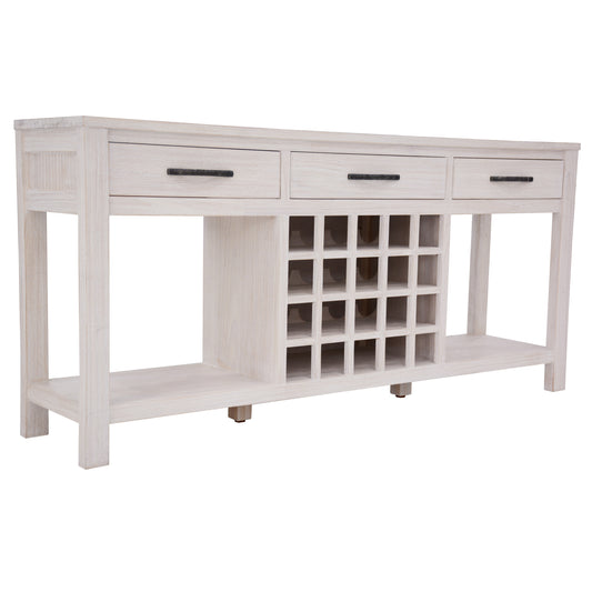 Foxglove Sideboard Buffet Wine Cabinet Bar Bottle Wooden Storage Rack - White - Cosy Abode