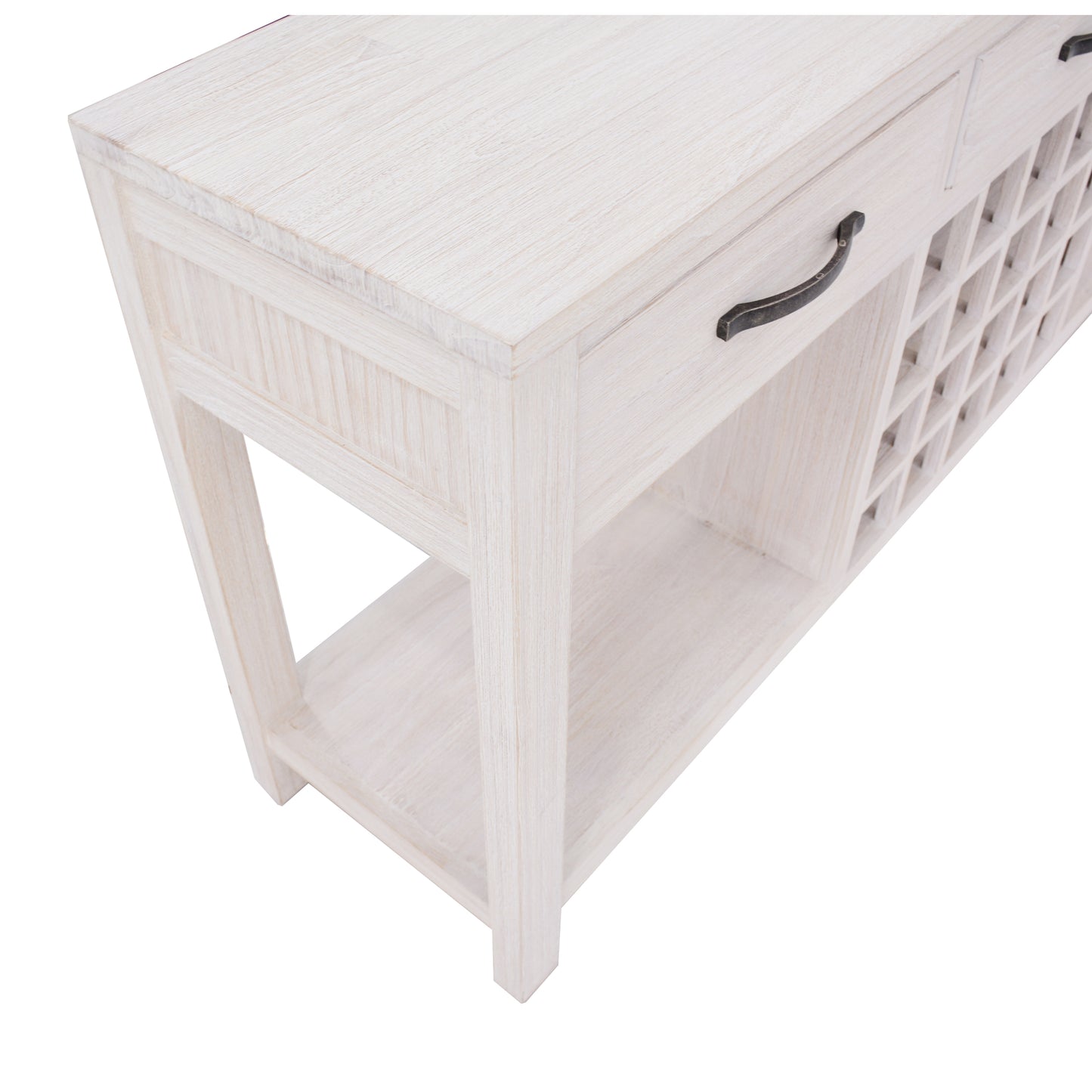 Foxglove Sideboard Buffet Wine Cabinet Bar Bottle Wooden Storage Rack - White - Cosy Abode